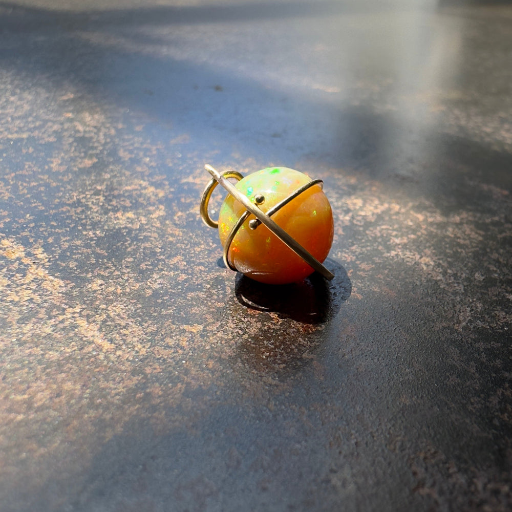 Captured Green Flash Opal Orb Charm