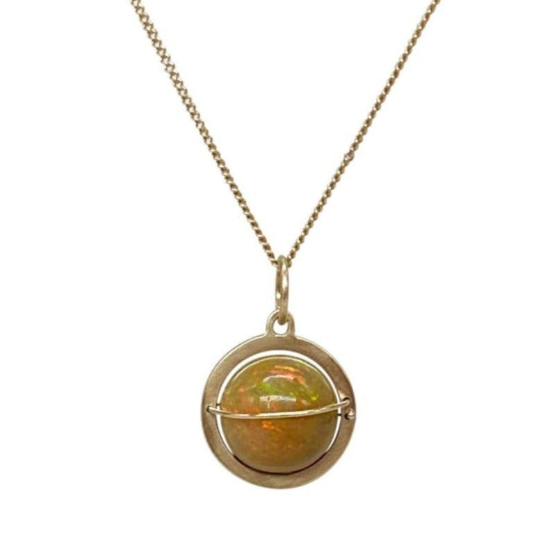 
                
                    Load image into Gallery viewer, Captured Green Flash Opal Orb Charm
                
            