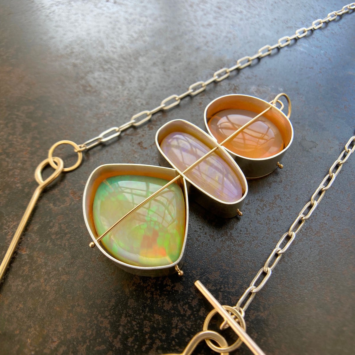 Triple Opal Necklace