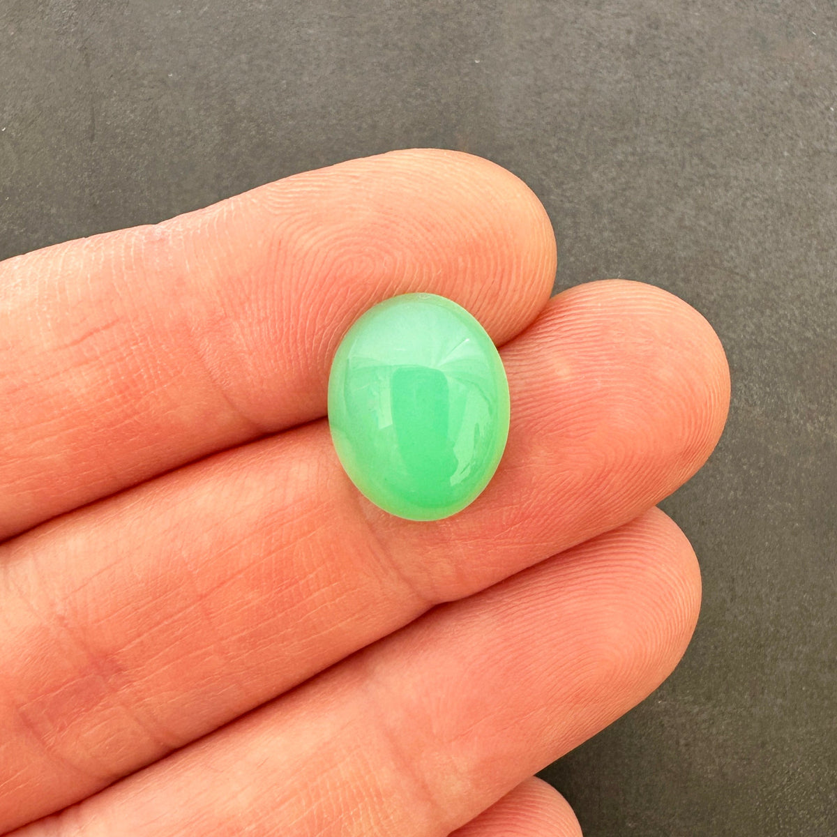 chrysoprase oval cabochon gemstone