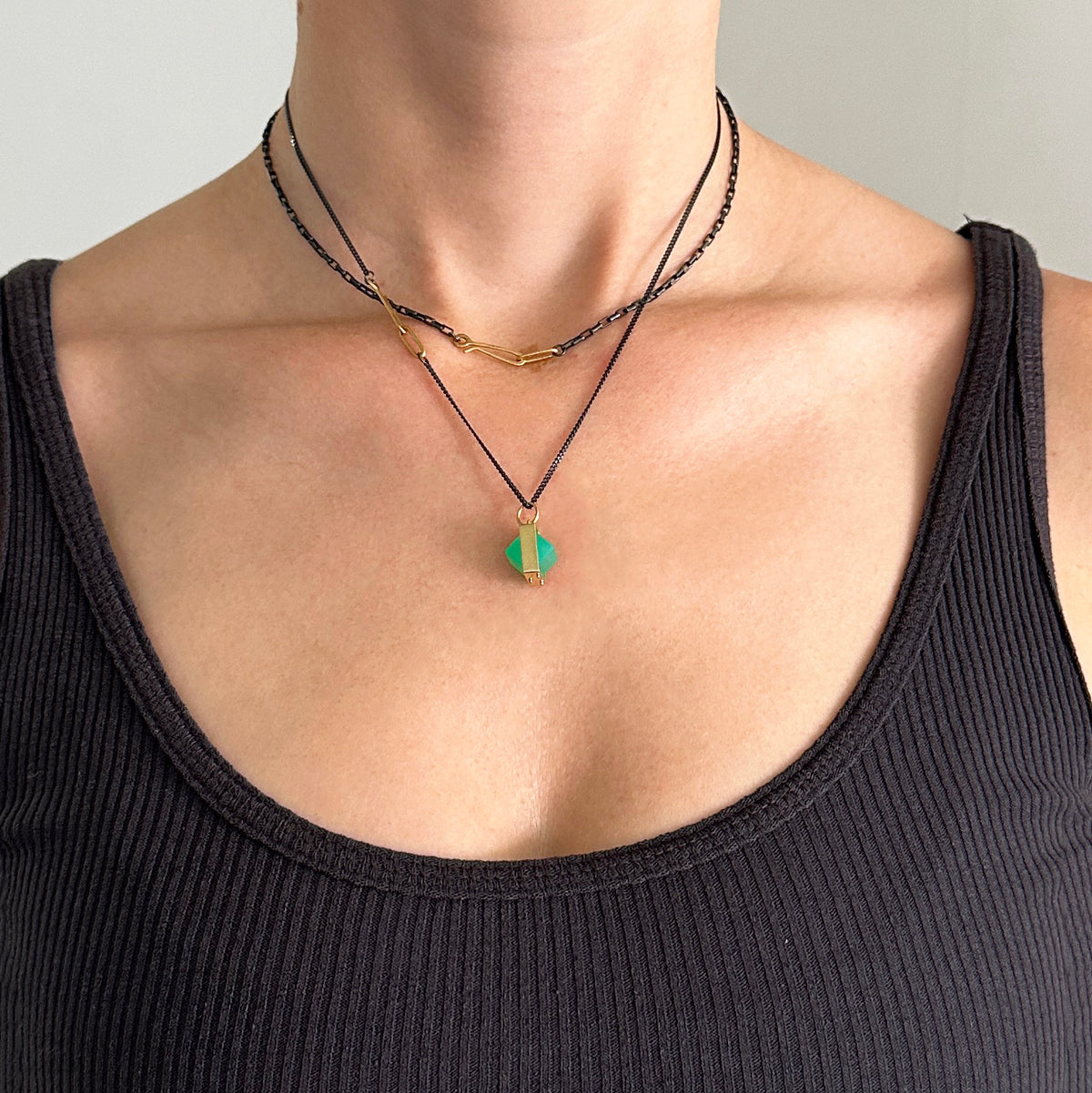 Captured® Chrysoprase Cube Pendant