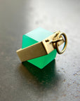 green chrysoprase cube pendant in 18k gold
