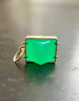 green chrysoprase cube pendant in 18k gold