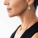 chrysoprase, drop earrings, earrings, green earrings, 18k gold earrings