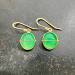 Chrysoprase Oval Drop Earrings