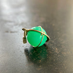 chrysoprase, green necklace, fine jewelry, orb, chrysoprase necklace, chrysoprase charm, 18k gold