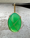 Captured Chrysoprase Freeform Pendant