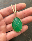 Captured Chrysoprase Freeform Pendant