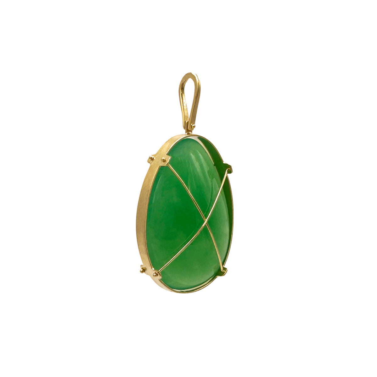 Captured Chrysoprase Freeform Pendant