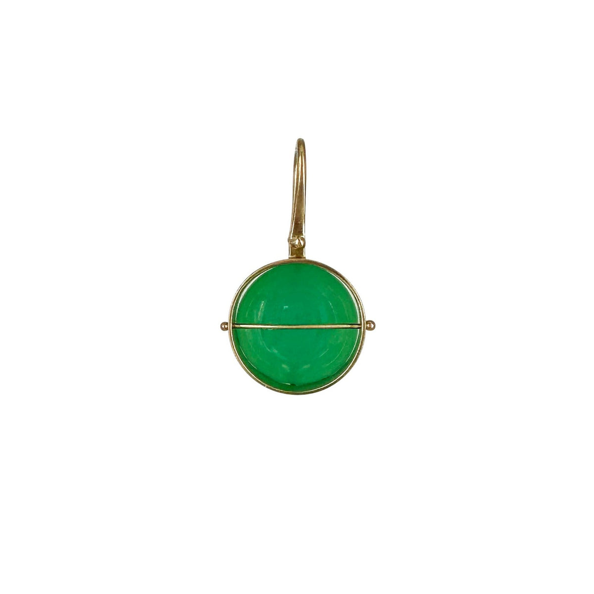 Captured Chrysoprase Circle Pendant