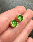 Captured Rosecut Chrysoprase Studs