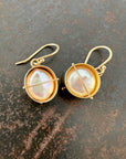 pearl earrings, pearl jewelry, gold earrings, gold jewelry, fine jewelry, hilary finck jewelry, captured collection, unique jewelry.