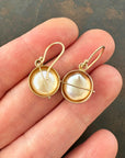 pearl earrings, pearl jewelry, gold earrings, gold jewelry, fine jewelry, hilary finck jewelry, captured collection, unique jewelry.