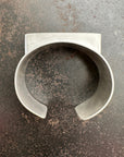 silver cuff bracelet with dendritic agate stone