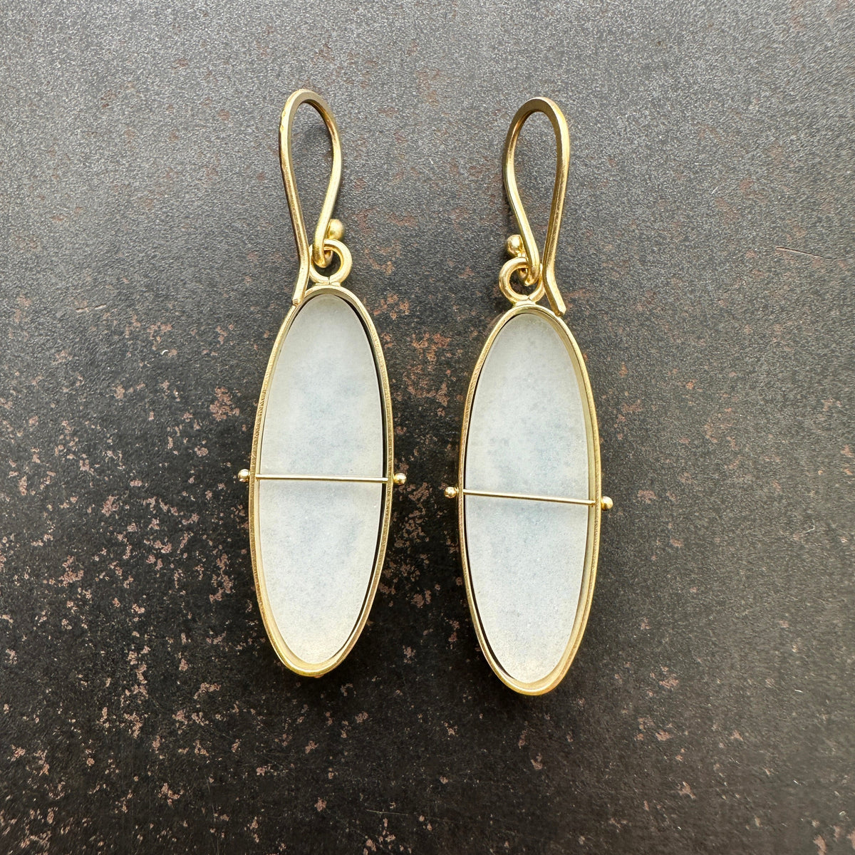 One of a Kind Dendritic Agate Captured® Earrings in 18k Gold