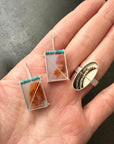 Captured Dendritic Agate and Turquoise Bead Earrings