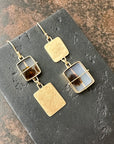 Captured Dendritic Agate Mismatch Earrings