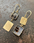 Captured Dendritic Agate Mismatch Earrings
