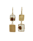 Captured Dendritic Agate Mismatch Earrings