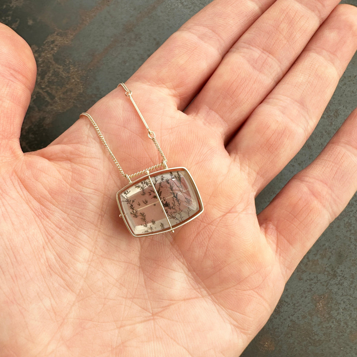 Captured Dendritic Quartz Necklace