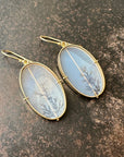 Captured Dendritic Agate Oval Earrings