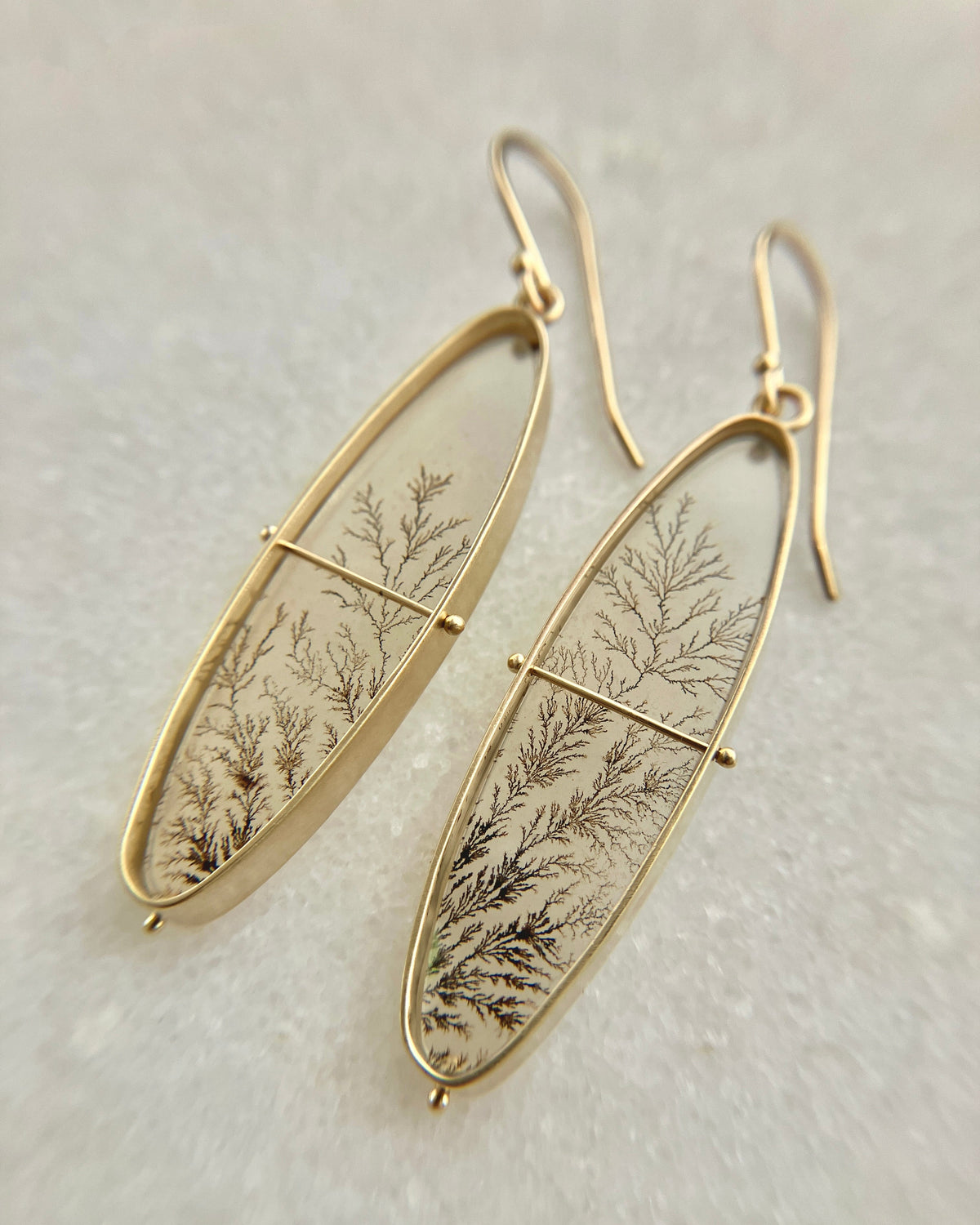 dendritic agate, 14k gold, earrings, oval, agate earrings, one of a kind earrings, gold earrings, dendritic agate earrings