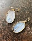 Captured Dendritic Agate Oval Earrings
