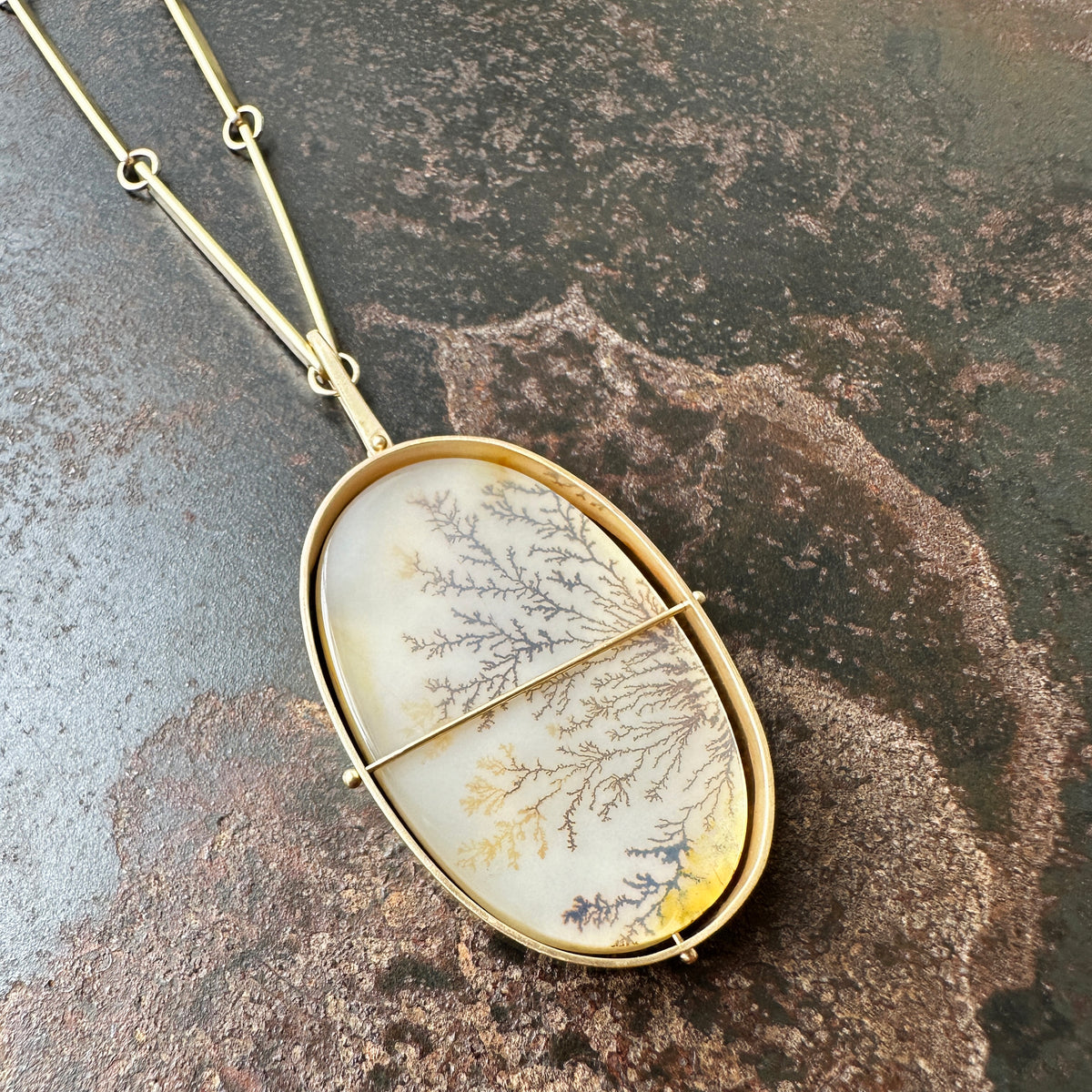 Captured Dendritic Agate Necklace