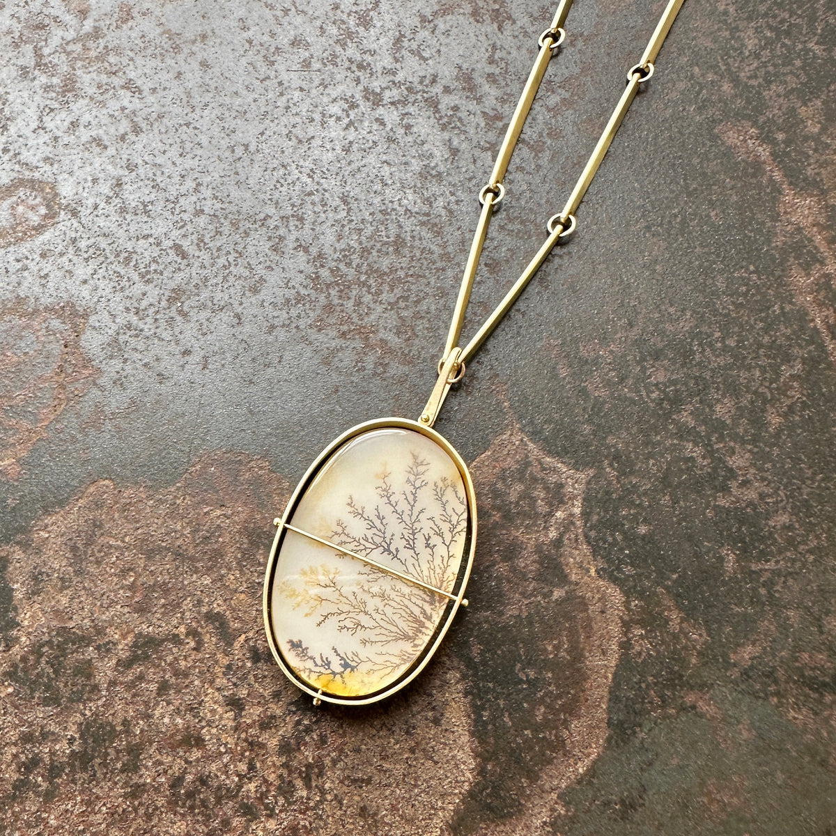 Captured Dendritic Agate Necklace