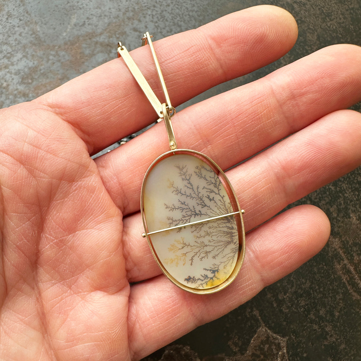 Captured Dendritic Agate Necklace