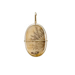 Captured Dendritic Agate Pendant and Hammered Bar Chain