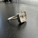 Captured Dendritic Agate Rectangle Ring