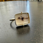 Captured Dendritic Agate Rectangle Ring