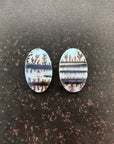 Dendritic Agate Striped Oval Pair
