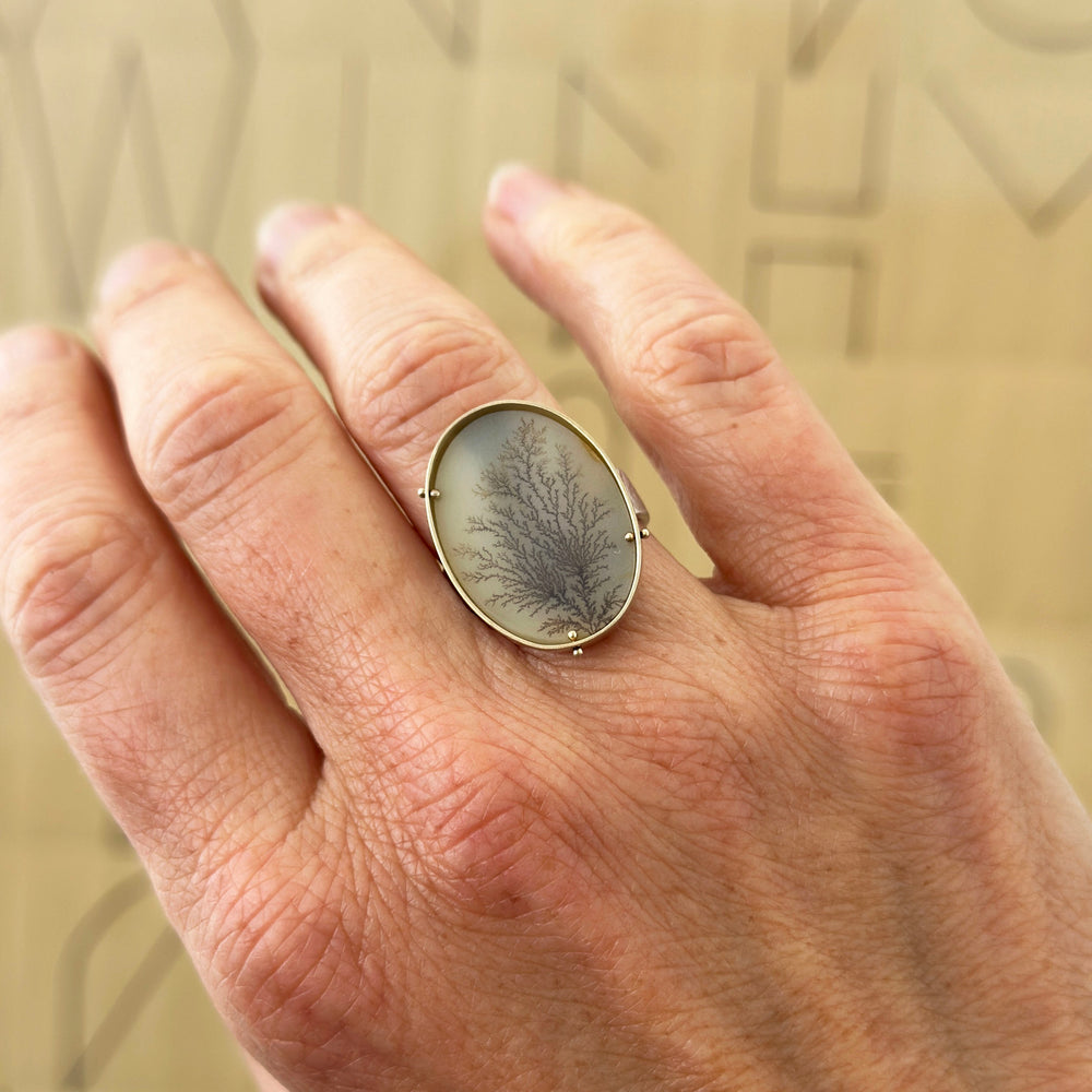 Captured Dendritic Agate Oak Tree Ring