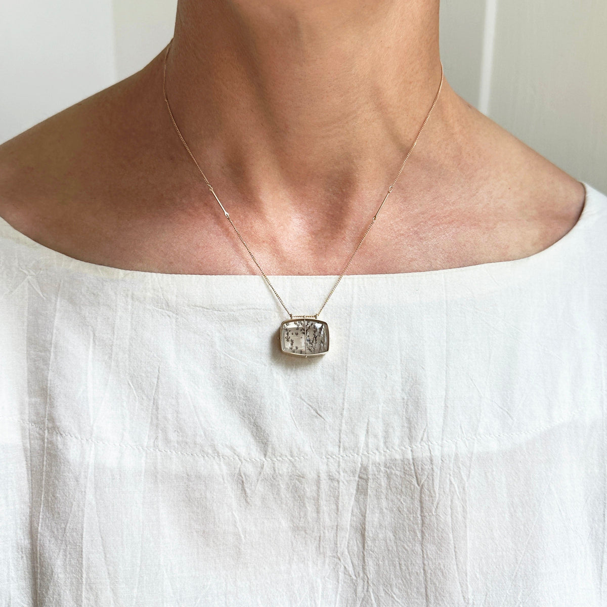 Captured Dendritic Quartz Necklace