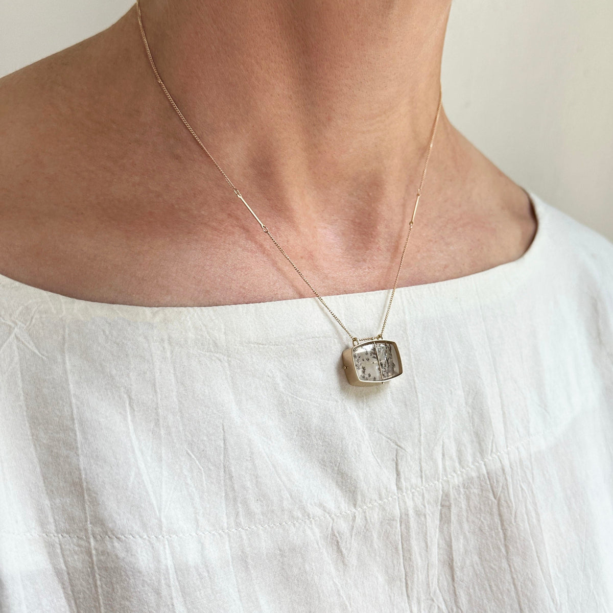 Captured Dendritic Quartz Necklace