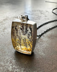 dendritic quartz, one of a kind jewelry, necklace, sterling silver necklace, silver necklace, long chain, women's jewelry