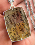 dendritic quartz, one of a kind jewelry, necklace, sterling silver necklace, silver necklace, long chain, women's jewelry