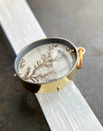 dendritic quartz pendant with gold setting