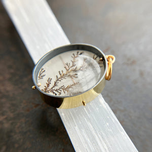 dendritic quartz pendant with gold setting