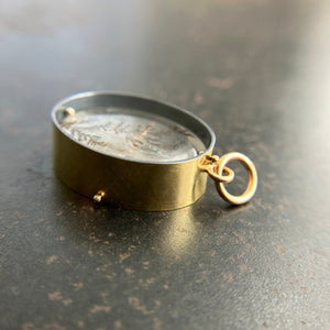 dendritic quartz pendant in gold setting