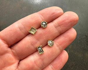 Pointed Salt and Pepper Diamond Single Stud