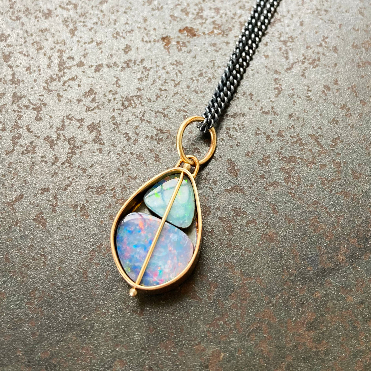 Double Boulder Opal Necklace