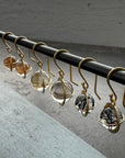 Captured Rutilated Quartz Orb Drop Earrings