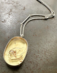enhydro quartz 18k bimetal necklace with 3 way silver rolo chain