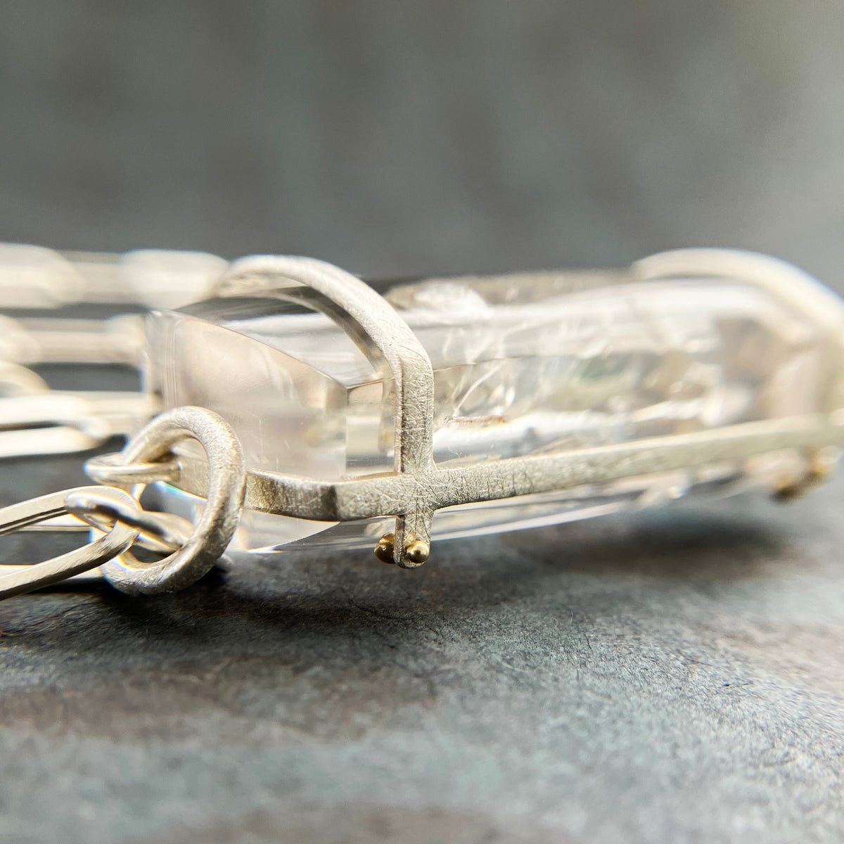 Enhydro Quartz Rectangular Pendant