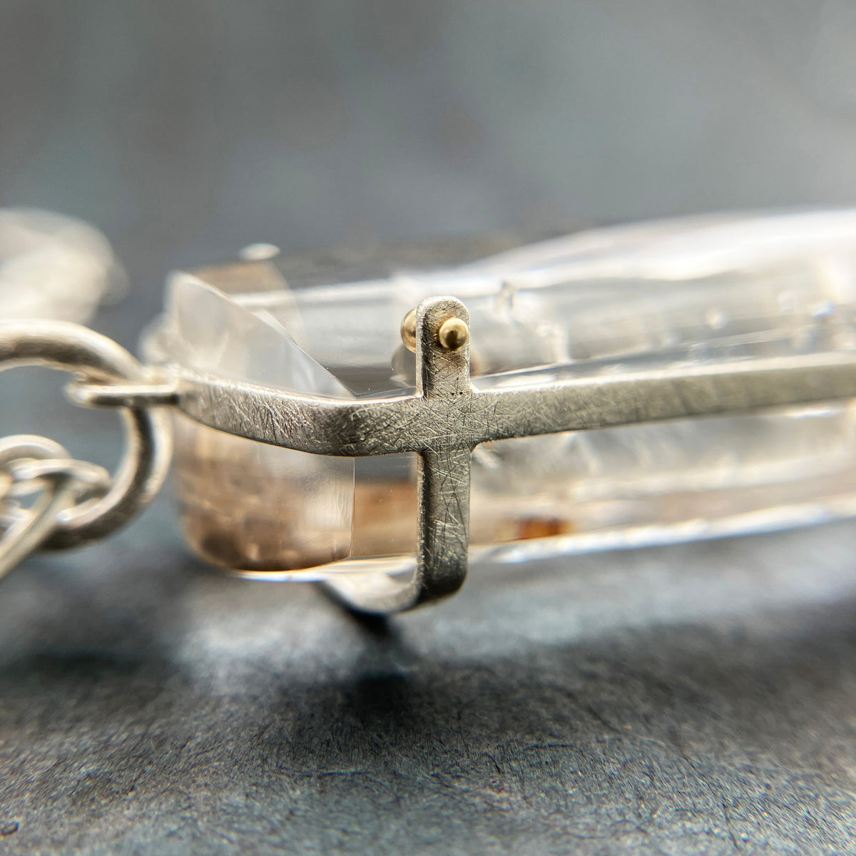 Enhydro Quartz Rectangular Pendant