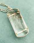 enhydro quartz pendant in silver and 18k gold