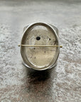 Captured Enhydro Quartz Parabola Ring